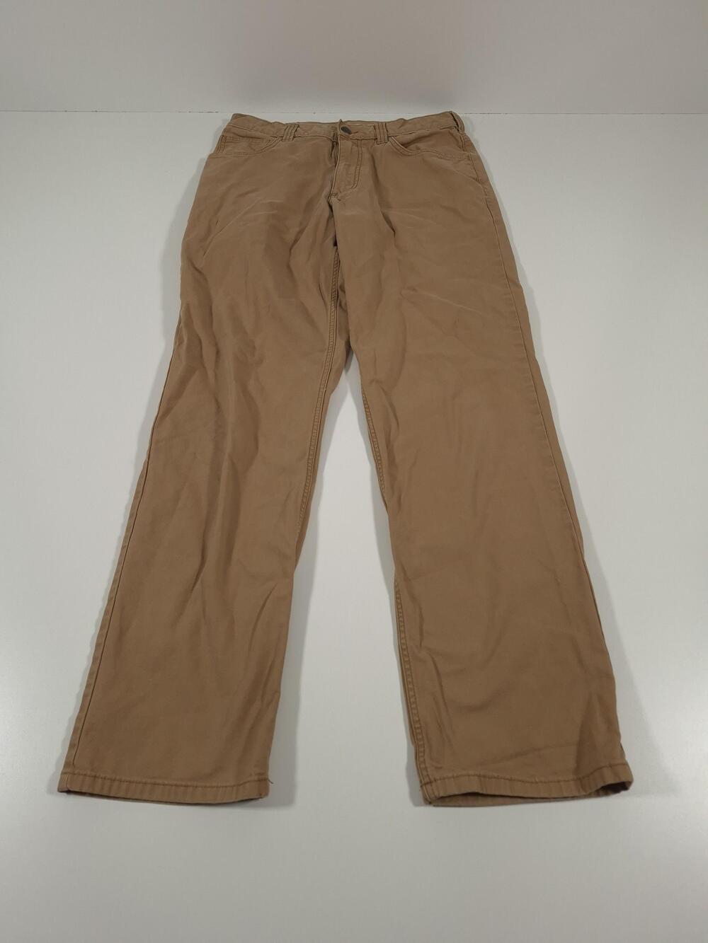 Carhartt Pants Mens 32x34 Brown Rugged Flex Canvas 5 Pocket Workwear Relaxed Fit